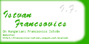istvan francsovics business card